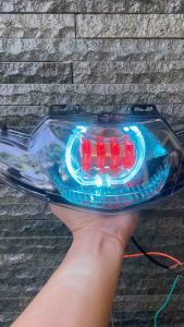 LAMPU DEPAN SMASH LAMA BILED PROJIE LED 4 LENSA