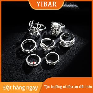 YIBAR 7 cái bộ Punk Rắn Nhẫn Cho Phụ Nữ Gothic Spider Người Đàn Ông Đồ Trang Sức Thời Trang Quà Tặng Phụ Kiện