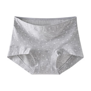 Yingbao ชุดชั้นในผู้หญิงเอวสูงกางเกงในผ้าคอตตอนเนื้อนุ่มระบายอากาศได้ดีมีกางเกงสุภาพสตรีปิดคลุมได้