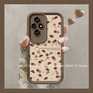 New Casing Honor 200 Pro Honor 90 Lite 70 Magic6 Pro 5G Hot Cute Creative Fresh Retro Fashion Rose Flower Lambskin Lens Protection Phone Case with Lanyard 2025