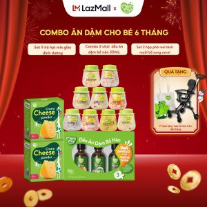 Combo ăn dặm cho bé chóng lớn Mămmy bao gồm set 9 hạt mix 2 hộp phô mai và set 3 dầu 30ml dành cho bé 6 tháng tuổi