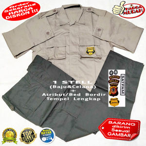 Baju PDL Satpam Coklat Steln Lengan Panjang Baju Celana / Seragam PDL Satpam Security Coklat Terbaru