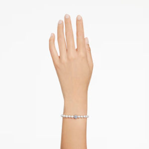 SWAROVSKI Luxury(New) Swa Remix Strand White Pearl Diamond Bracelet S925 Silver Womens Fashion Bracelet