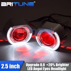 Britune Angel Eyes Projector Headlight Bi-xenon Projector Retrofit H4 Automotive Headlight Lens H1 HID LED Car Motorcycle Lights Accessories