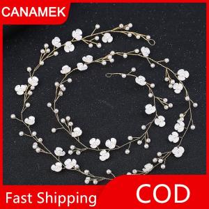 【CANAMEK】 Pha Lê headbands cưới phụ kiện tóc handmade Hoa Ngọc Trai Rhinestone tóc trang trí cho cô dâu cô gái