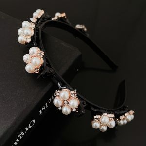Korean Fashion Hair Band with Clips Simple Pearl Braided Hair Fixed Hair Hoop Bangs Headband Braided Hair Accessories Hair Styling Tools