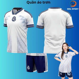 (Vải thun mè) Áo bóng CLB Real trắng xám sân khách 2024/2025 áo bóng đá in tên số theo yêu cầu ĐHL SPORT