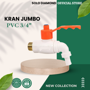Keran Jumbo PVC PRR 1/2 3/4 inch Kran Air Tembok Drat Kuningan Engkol
