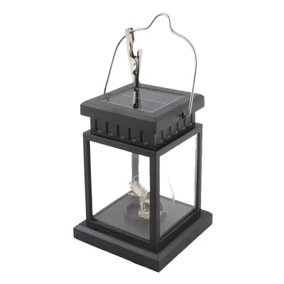 Decdeal Solar Lantern Lights Outdoor LED Solar Table Lamp Hanging Lantern with Clip for Garden Patio Landscape Decoration