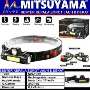 COD Senter Kepala High Power Headlamp Mitsuyama MS-1922 Cahaya Putih Super Terang