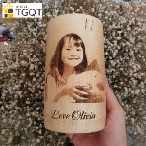 Cốc tre đa năng bằng gỗ tre tự nhiên - Ly tre khắc hình và chữ theo yêu cầu - quà sinh nhật ý nghĩa cho người thân và bạn bè