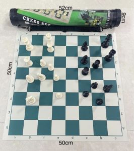 JJTAN International chess set easy to carry roll up artificial leather