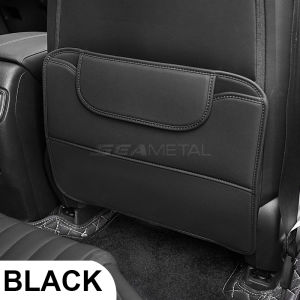 SEAMETAL Car Seat Back Anti-Kick Mat Pu Leather Wear-Resistant Pad Rear Seat Back Car Storage Bags Auto Interior Accessories