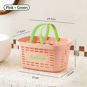 Portable Plastic Storage Basket – Simple Style with Handle for Home Bathroom Shower Use