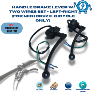 SPEEDBIKE EBIKE HANDLE BRAKE LEVER W/ TWO WIRES (LEFT + RIGHT) UNIVERSAL FOR EBIKE / E TRIKE 1SET