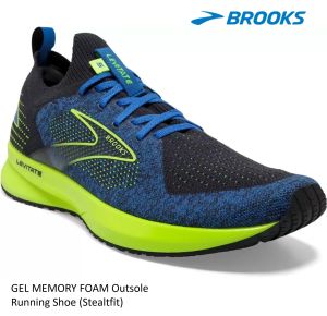 BROOKS Levitate STEALTHFIT 5 MEN Blue/Neon (1D Medium cutting) (Neutral / ENERGIZE) For Running / Jogging / Marathon / Gym / Workout shoe