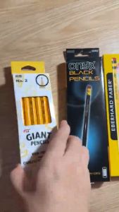 HB NO.2 Giant Pencil / Mongol Pencil No.2 with soft Eraser / Onyx Black Pencil Premium Quality