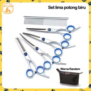 Gunting Kecantikan Hewan Peliharaan Gunting Grooming Lengkung Curve 5 Set Scissors For Anjing Kucing