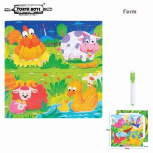 Puzzle anak Jigsaw Wooden kayu 3D Drawing board Papan gambar magic water pen Mainan edukasi