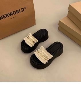 [Free Shipping] Thick-Soled Height-Increasing Sandals For Women Perfect For Pairing With Skirts Fashionable And Comfortable For Summer Wear 2026 New Summer Collection Wedge Heel Sandals