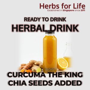 Ready to Drink Herbal Drink: Curcuma the King Chia Seeds Added [Jamu Bawang Putih Jahe]