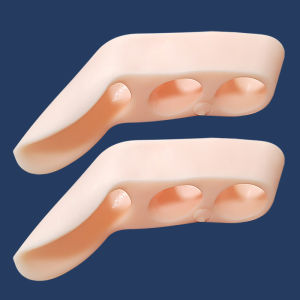 INEOO 2Pcs Three-holes Pinky Toe Separator Silicone Little Protectors Gel Spacer Bunion Corrector Pain Relief Foot Care Pedicure
