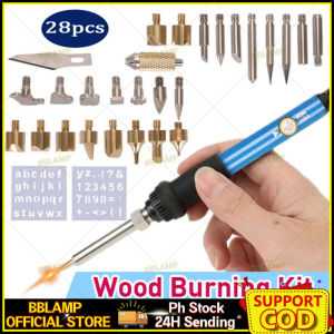 30PCS/SET Wood Burning Pyrography Tool Kit Pen Kit 60W Adjustable Temperature Soldering Iron Welding Wood Embossing Burning set