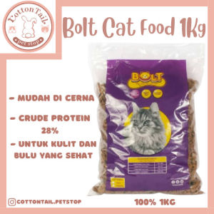 Bolt cat food 1kg / makanan kucing Bolt repack 1kg