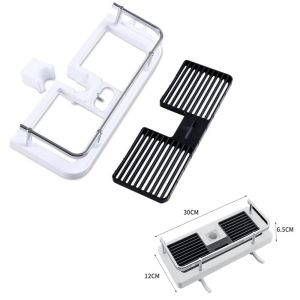 liyc Bathroom Shower Storage Holder Rack With Hook Stainless Steel Shower Rail Storage Rack Punch-Free Shampoo Holder Shampoo Tray Stand Organizer Shelf No Drilling Floating Shelf