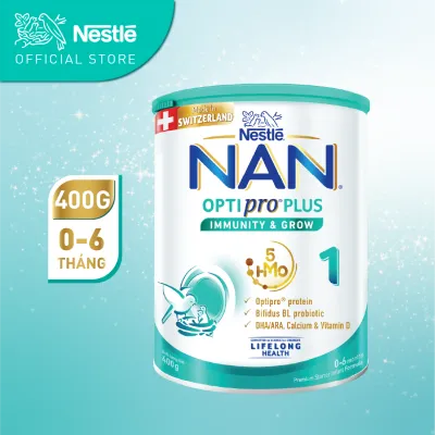 Sản Phẩm Dinh Dưỡng Nestlé NAN OPTIPRO PLUS 1 400G/lon với 5HMO Sản Xuất tại Thụy Sĩ