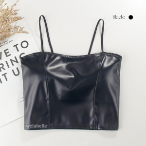 Welabelle Gigi Leather Tank Top Bra / Atasan Korean Bralette Kulit (T20)