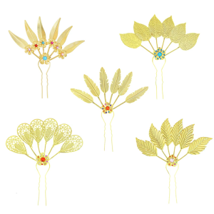 Golden Hair Stick Chinese Ancient Style Alloy Hair Chopsticks Traditional Hairpin Traditional Hair Luxurious