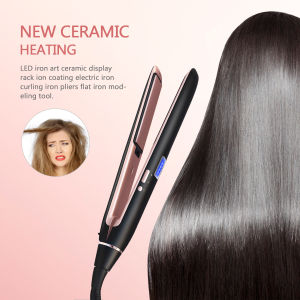 In Stock Professional hair straightener 2in1 flat iron curling straight hair fast ceramic heating nice