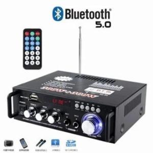 12V 220V 2000W 2-channel D-level HIFI Bluetooth 5.0 power amplifier car/MP3 player with luminou knob
