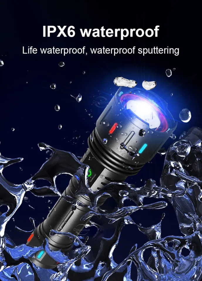 White Laser Light】6800000LM Flashlight Rechargeable Torch Light