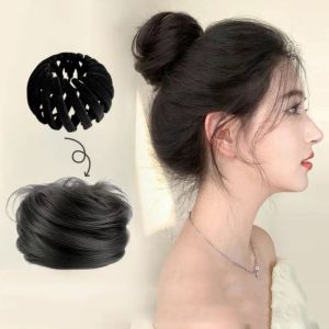 sangyi ดังโงะเกล้าผม ที่ครอบผม มวย เครื่องทำซาลาเปา วิกผมสังเคราะห์ตรง Scrunchie รูปรังนก มวยผมปลอม อุปกรณ์เสริมผม กิ๊บติดผม ที่หนีบผมหางม้า สำหรับผู้หญิง