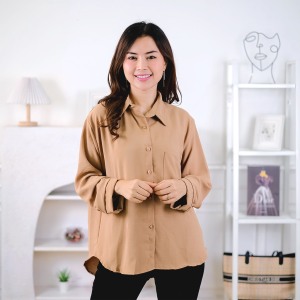 Tunik wanita rayon twill Terbaru / Tunik Polos Jumbo / Tunik KALINA Lengan Panjang