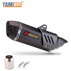 51MM Inlet Motorcycle Exhaust Muffler Pipe Exhaust Canister Tail PIPE Vent Pipe Power End Pipe Universal For Yamaha Tracer 900 Z400 GSX250 R3R6 CBR650 Aprilia RS4 Ducati Diavel Monster 821 1200 ETC