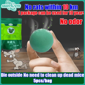 Powerful Mothball For big Mouse Rats Trap Effectively Moth ball rat poison Rodent Repellent Valid For 15 Years No Mice Within 500 Meters Rat Repellant Killer Bait Poison 5PCS/Bag