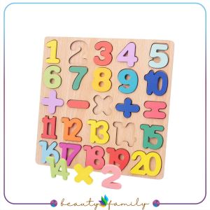 BF-M313 Mainan Edukasi Anak Puzzle Kayu 3D Huruf Angka dan Bangun Datar / Puzzle Alphabet Mainan Kayu Anak / Wooden Toys ABC Kids