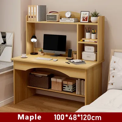 KEKEE Meja Belajar Study Desk With Book Shelf Home Office Computer Table With Storage Rack Kids Writing Desk Meja Tulis 桌子