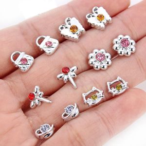 [Lady Sugar]36 Đôi/18 Đôi Bông Tai Bộ Bông Tai Dạng Hạt Rẻ Tiền Bằng Nhựa Hình Động Vật Hình Học Pha Lê Phong Cách Hỗn Hợp Cho Nữ Trang Sức Bé Gái