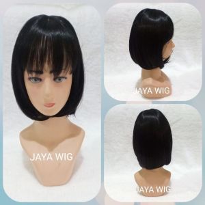 Wig Bob Poni Depan. Wig Rambut Palsu Wanita Model Pendek