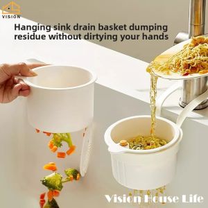 Vision Removable Kitchen Sink Strainer Basket with Bottom Release Button - Hands-Free Food Scrap Disposal Universal Quick Snap-On Faucet Mount (Fits 99% Taps) Ultra-Fine Mesh Filter - Prevents Clogs