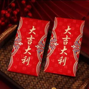 6Pcs/pack Thick Red Packet 2025 CNY Creative Lucky Money Bag Angpao Angbao Long Red Envelope Chinese New Year Gift 烫金新年红包封长款利是封