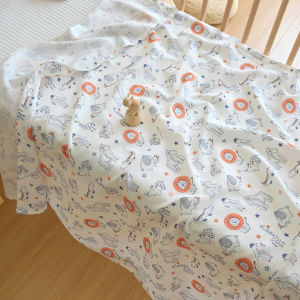 New Summer Cool Baby Blanket Thin Bamboo Fiber Small Quilt Cartoon Printed Boys Girls Sleeping Cover