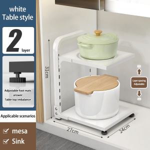 Adjustable Pot Rack Pot Holder kitchen storage rack Pot Organizer Under Sink Kitchen Sink Organiser