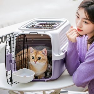 Lồng vận chuyển Chó Mèo đường hàng không tàu xe 2 cánh cửa lưới thoáng mát (mẫu mới) - Hara Pet Store