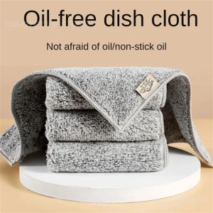 [Same Day Ship] Bamboo Charcoal Fiber Cleaning Cloth Rags Water Absorption Non-Stick Oil Washing Kitchen Towel Household Cleaning Tools
