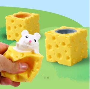 SNI Mainan Pop it Squishy Karet Silikon / Mainan tikus Keju Lucu Remasan / Mainan Penghilang Stres （P-24）